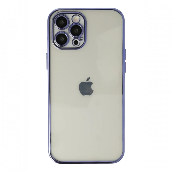 Apple iPhone 12 Pro Max Kılıf Razer Lensli Silikon - Mor