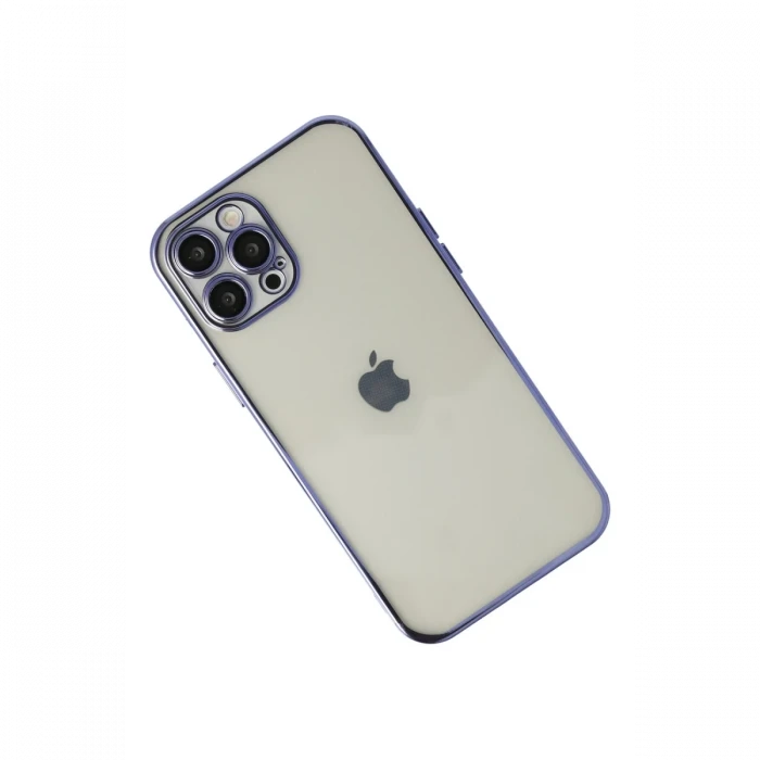 Apple iPhone 12 Pro Max Kılıf Razer Lensli Silikon - Mor