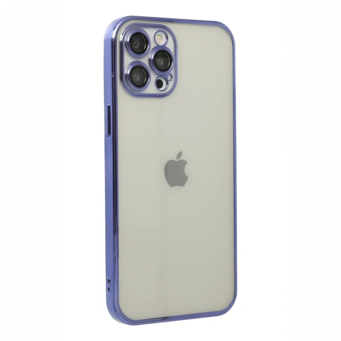 Apple iPhone 12 Pro Max Kılıf Razer Lensli Silikon - Mor