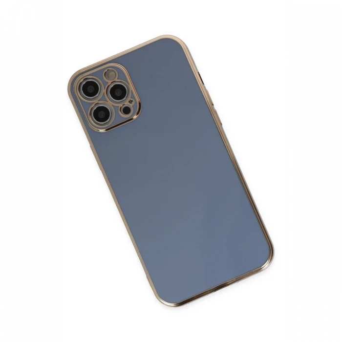 Apple iPhone 12 Pro Max Kılıf Volet Silikon - Mavi