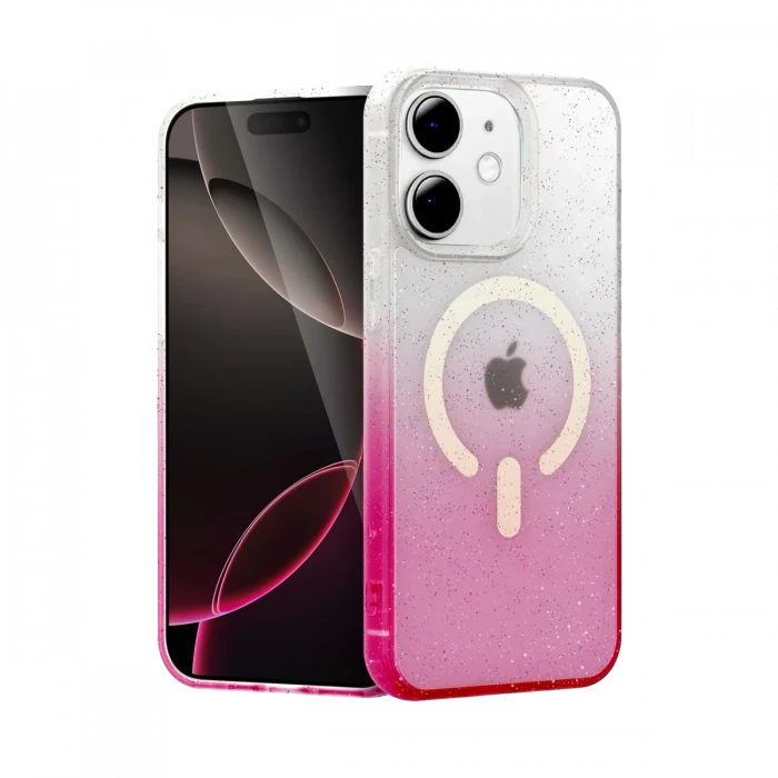 Apple iPhone 12 Pummel Shiny Magsafe Kapak - Pembe