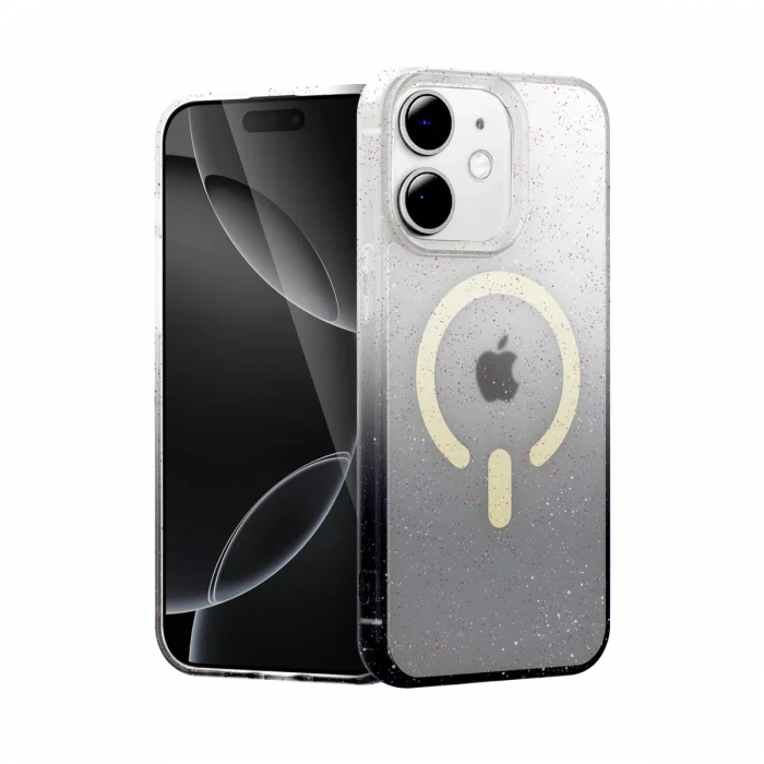 Apple iPhone 12 Pummel Shiny Magsafe Kapak - Siyah