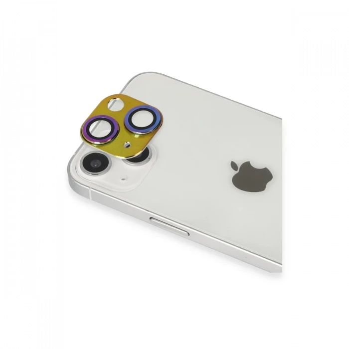 Apple iPhone 13 Pers Alüminyum Kamera Lens - Rainbow
