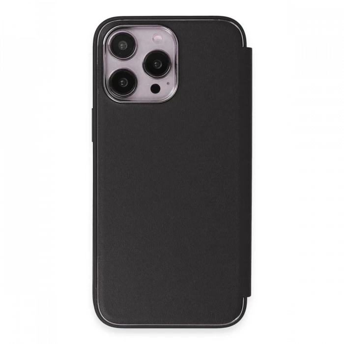 Apple iPhone 13 Pro Kılıf Dolpin Kapaklı - Siyah