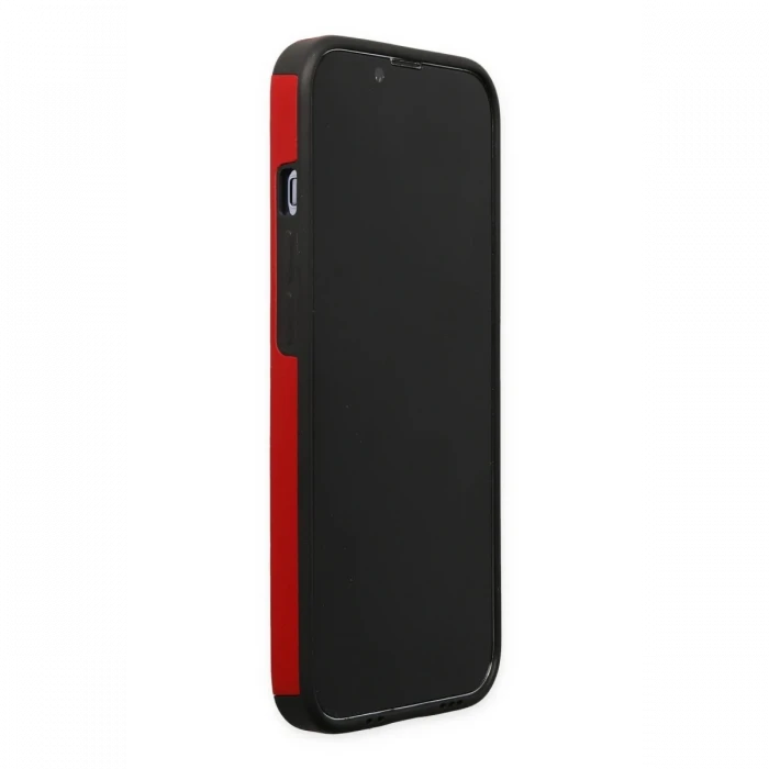 Apple iPhone 13 Pro Kılıf Mega Standlı Silikon - Kırmızı