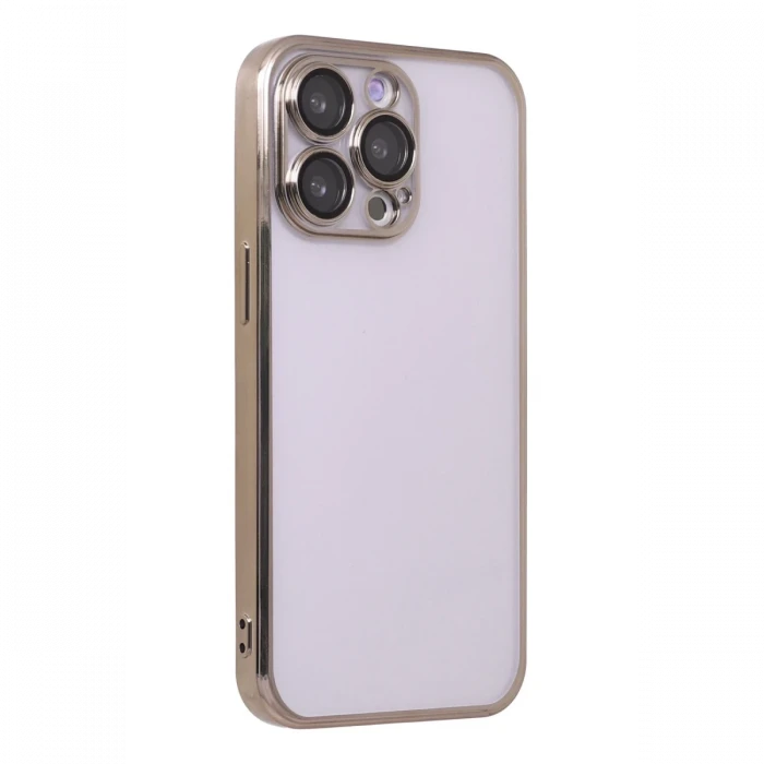 Apple iPhone 13 Pro Kılıf Razer Lensli Silikon - Gold