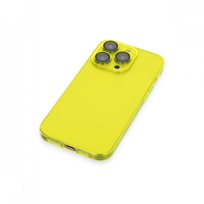 Apple iPhone 13 Pro Max Kılıf Armada Lensli Kapak - Sarı