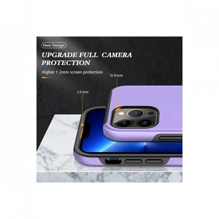 Apple iPhone 13 Pro Max Kılıf Elit Yüzüklü Kapak - Mor