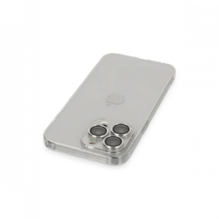 Apple iPhone 13 Pro Max Kılıf Luko Lens Silikon - Gümüş