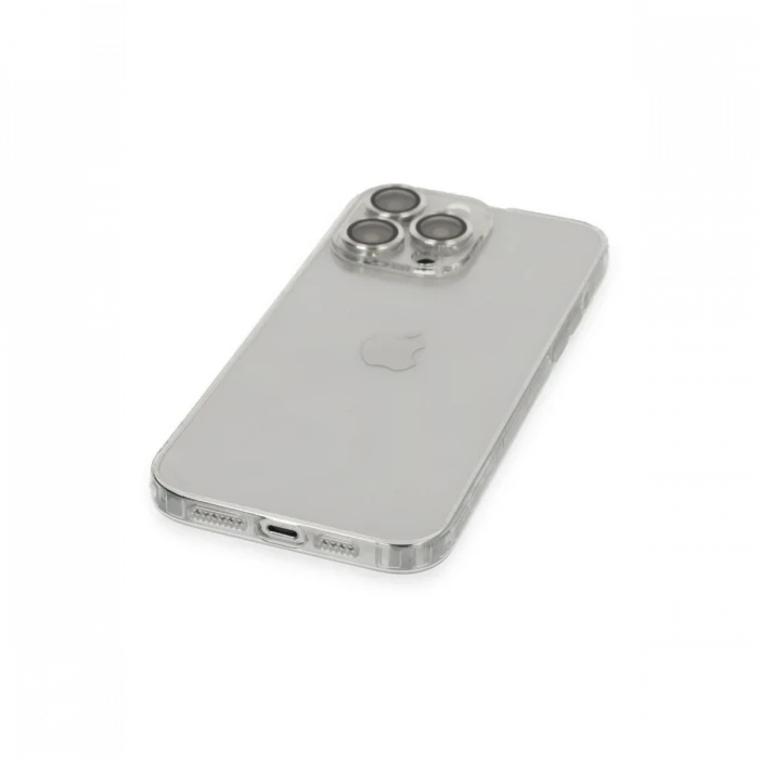 Apple iPhone 13 Pro Max Kılıf Luko Lens Silikon - Gümüş