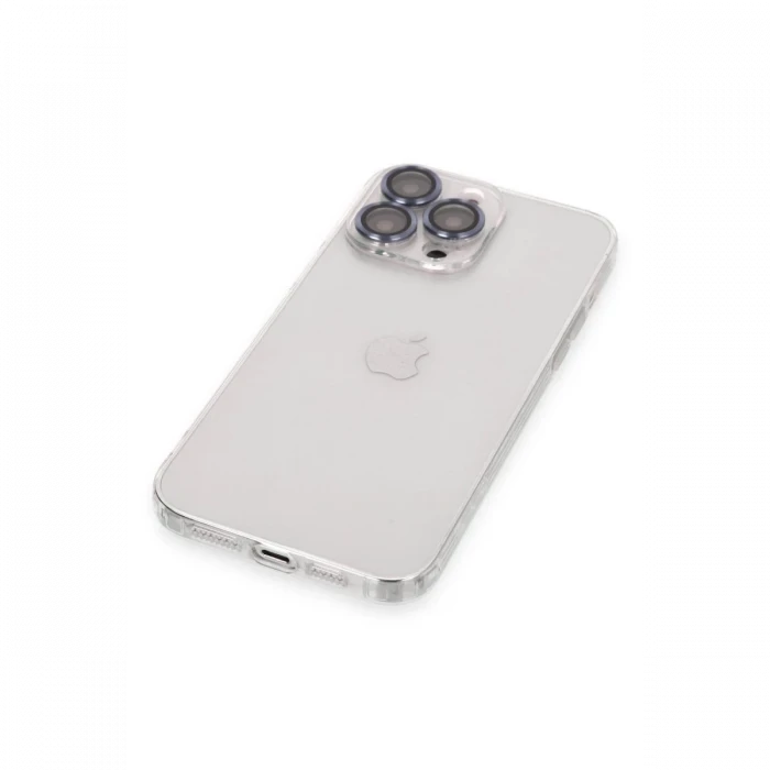 Apple iPhone 13 Pro Max Kılıf Luko Lens Silikon - Sierra Blue