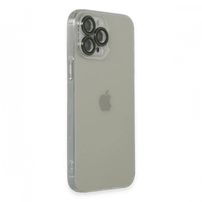 Apple iPhone 13 Pro Max Kılıf Luko Lens Silikon - Yeşil