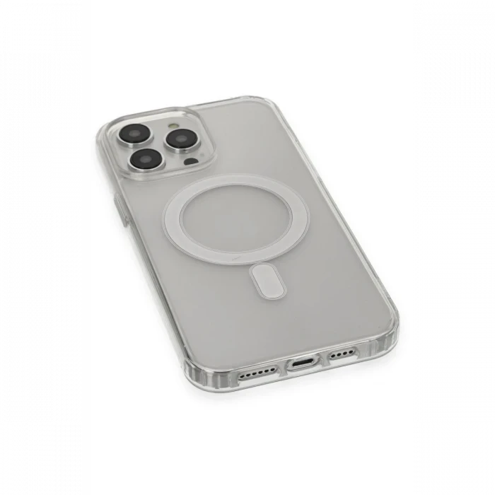 Apple iPhone 13 Pro Max Kılıf Matte Şeffaf Magneticsafe - Şeffaf