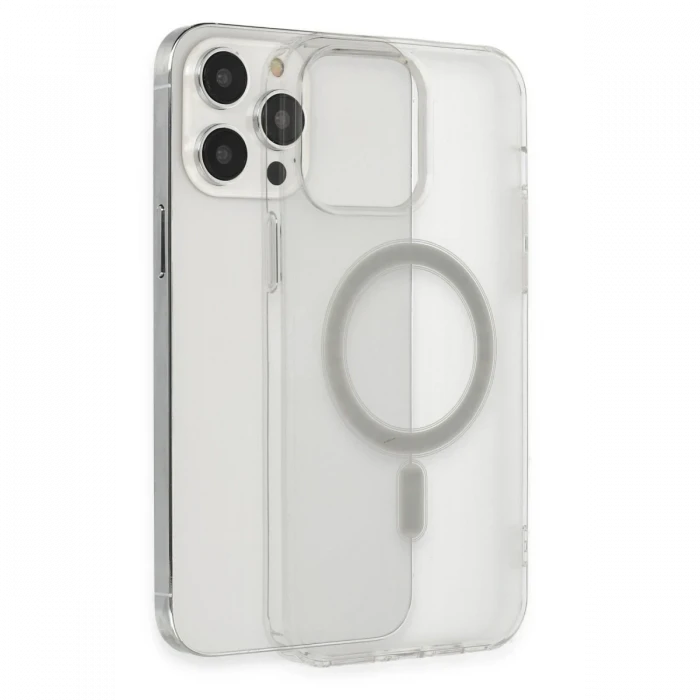 Apple iPhone 13 Pro Max Kılıf Matte Şeffaf Magneticsafe - Şeffaf