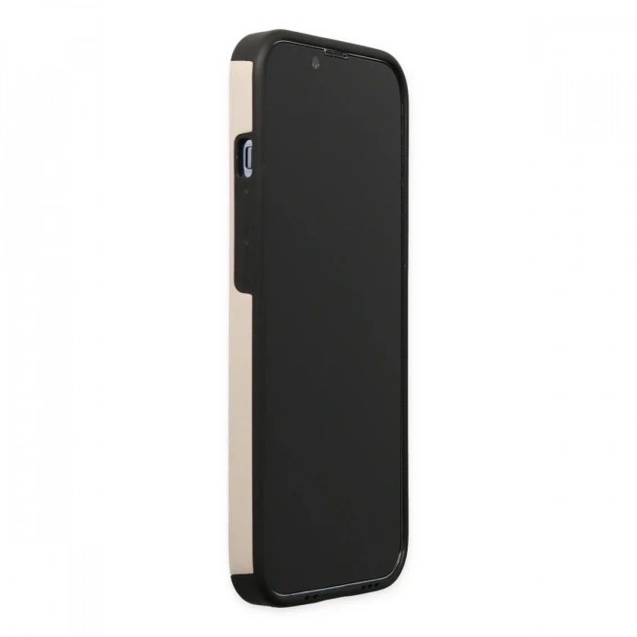 Apple iPhone 13 Pro Max Kılıf Mega Standlı Silikon - Gold