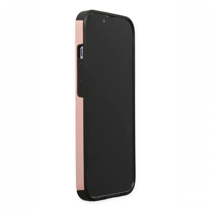 Apple iPhone 13 Pro Max Kılıf Mega Standlı Silikon - Pudra