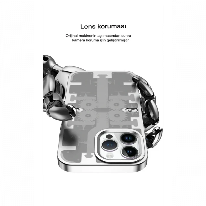 Apple iPhone 13 Pro Max Kılıf Mekanik Bumper Kapak - Mavi