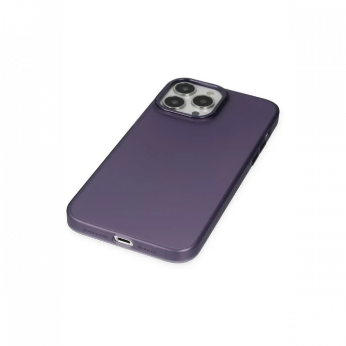 Apple iPhone 13 Pro Max Kılıf Modos Metal Kapak - Derin Mor