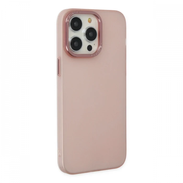 Apple iPhone 13 Pro Max Kılıf Modos Metal Kapak - Pembe