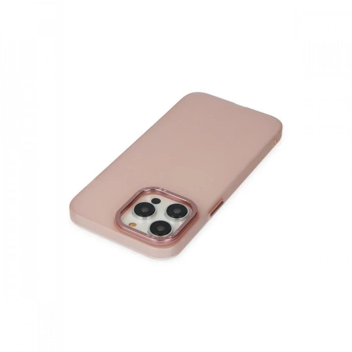Apple iPhone 13 Pro Max Kılıf Modos Metal Kapak - Pembe