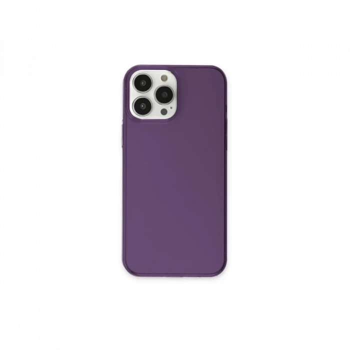 Apple iPhone 13 Pro Max Kılıf Pc Sert Şeffaf Kapak - Mor