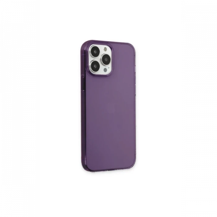 Apple iPhone 13 Pro Max Kılıf Pc Sert Şeffaf Kapak - Mor