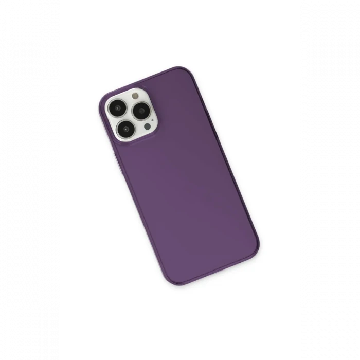 Apple iPhone 13 Pro Max Kılıf Pc Sert Şeffaf Kapak - Mor