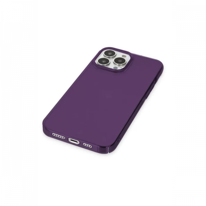 Apple iPhone 13 Pro Max Kılıf Pc Sert Şeffaf Kapak - Mor