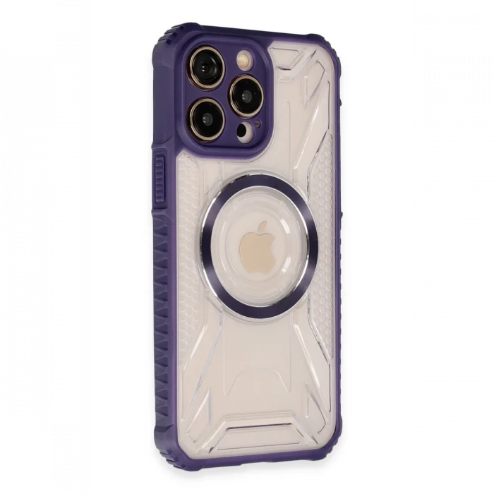 Apple iPhone 13 Pro Max Kılıf Prag Magneticsafe Kapak - Derin Mor