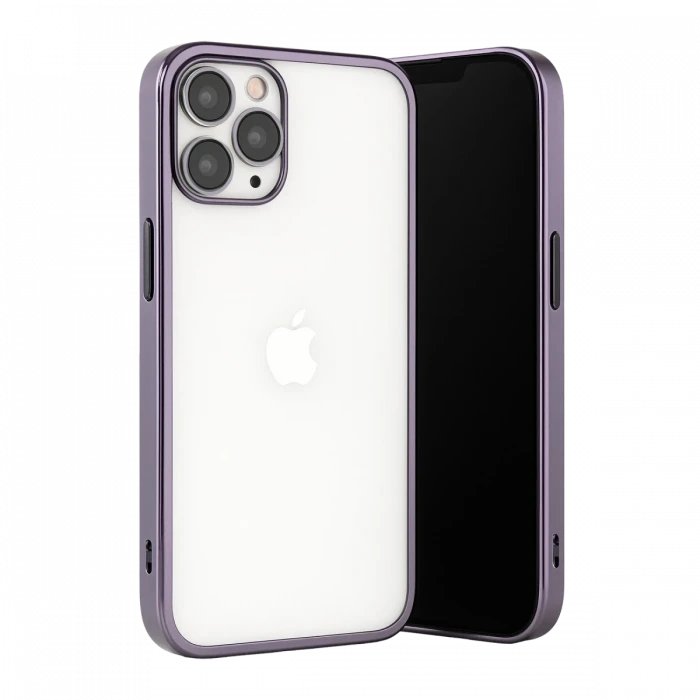 Apple iPhone 13 Pro Max Kılıf Razer Lensli Silikon - Mor