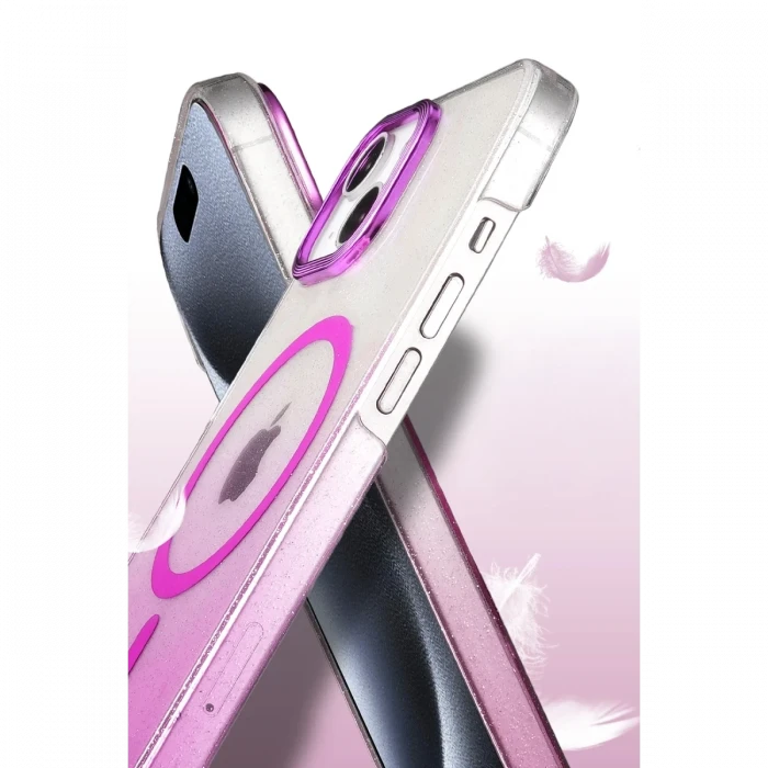 Apple iPhone 14 Glossy Magsafe Kapak - Pembe