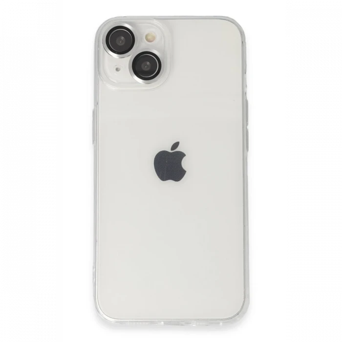 Apple iPhone 14 Kılıf Luko Lens Silikon - Gümüş
