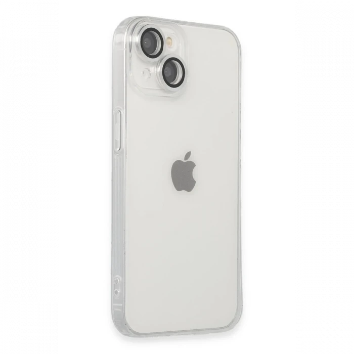Apple iPhone 14 Kılıf Luko Lens Silikon - Gümüş