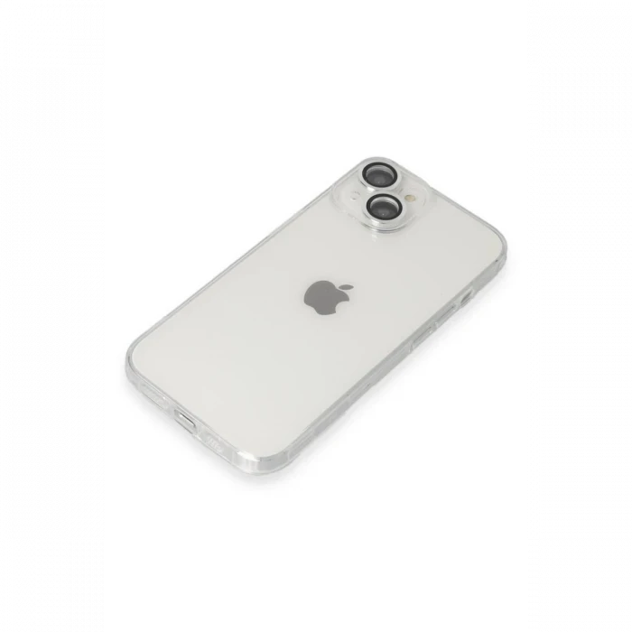Apple iPhone 14 Kılıf Luko Lens Silikon - Gümüş