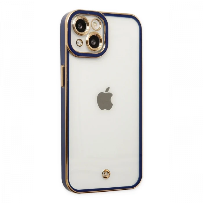 Apple iPhone 14 Plus Kılıf Liva Lens Silikon - Mavi