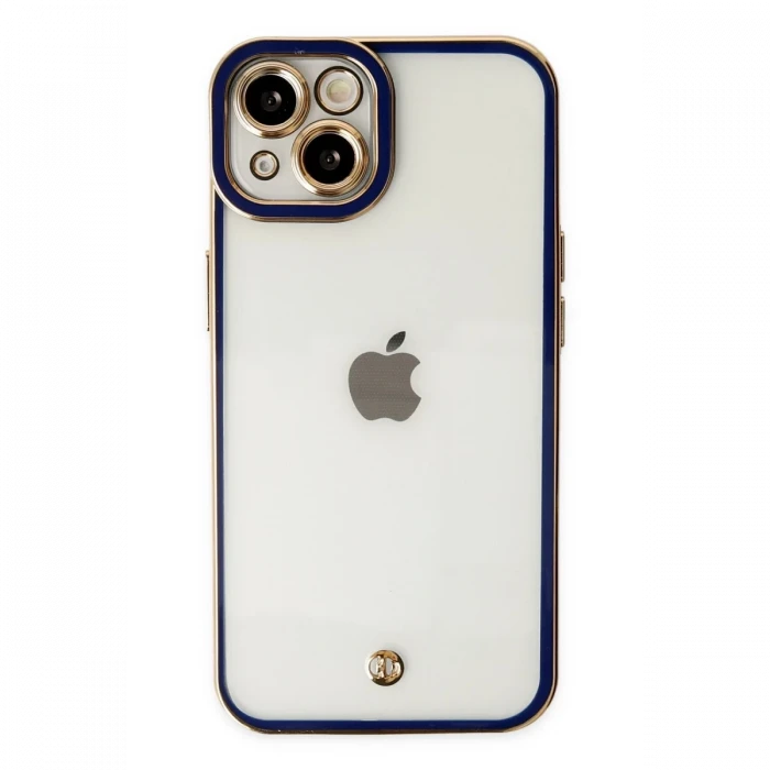 Apple iPhone 14 Plus Kılıf Liva Lens Silikon - Mavi