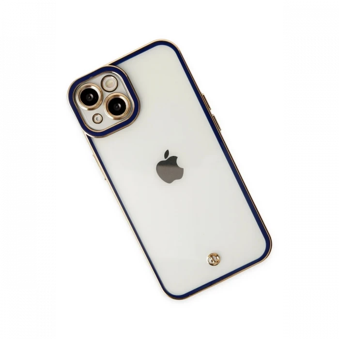 Apple iPhone 14 Plus Kılıf Liva Lens Silikon - Mavi