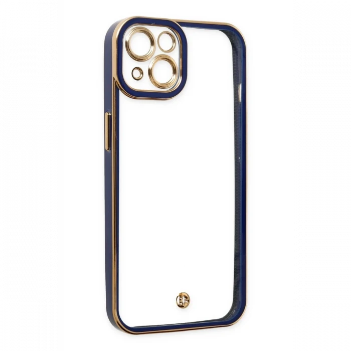 Apple iPhone 14 Plus Kılıf Liva Lens Silikon - Mavi