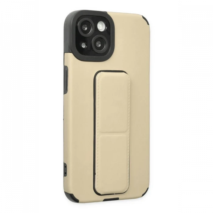 Apple iPhone 14 Plus Kılıf Mega Standlı Silikon - Gold