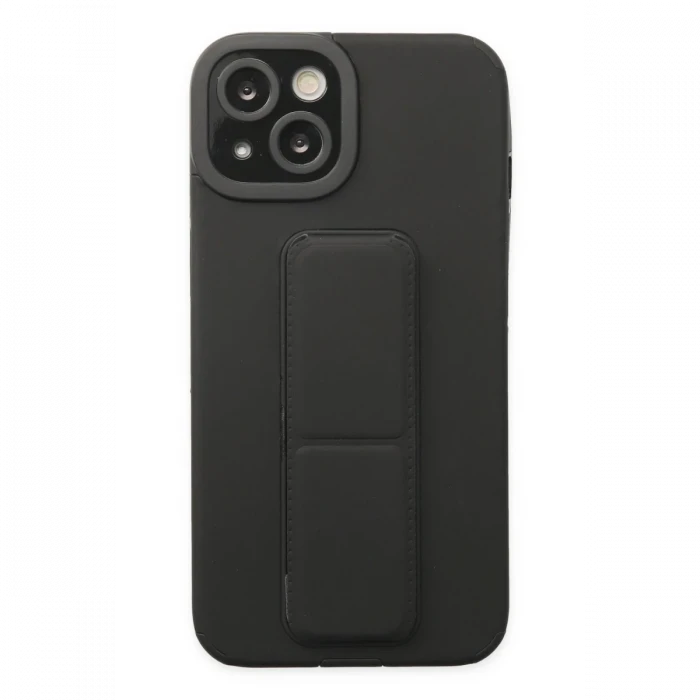 Apple iPhone 14 Plus Kılıf Mega Standlı Silikon - Siyah