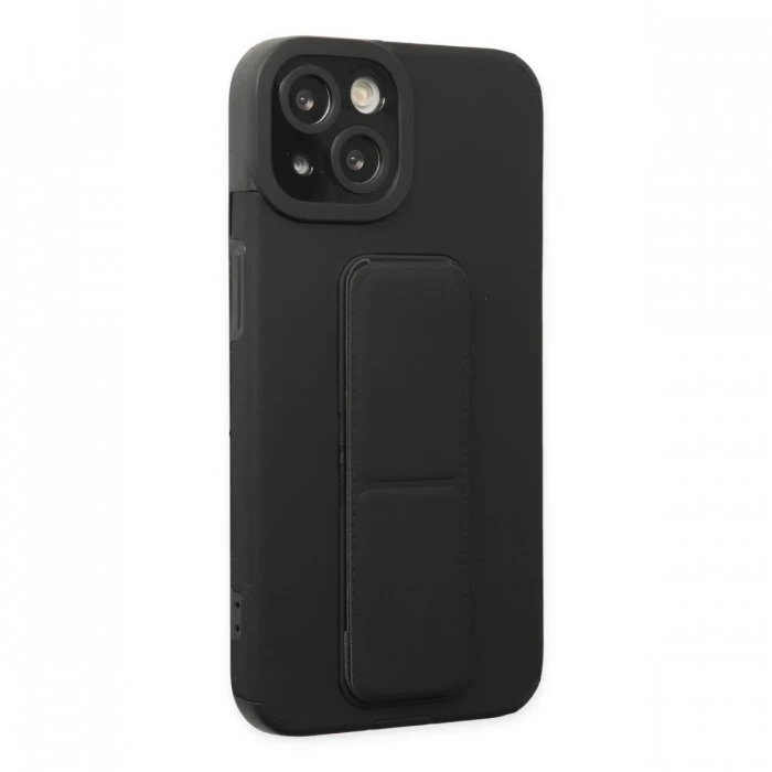 Apple iPhone 14 Plus Kılıf Mega Standlı Silikon - Siyah