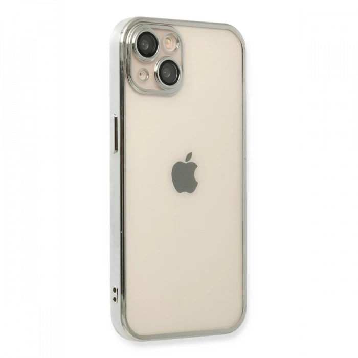 Apple iPhone 14 Plus Kılıf Razer Lensli Silikon - Gümüş