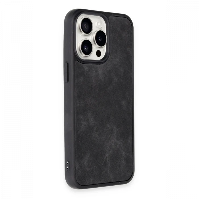 Apple iPhone 14 Pro Kılıf Aras Deri Kapak - Siyah