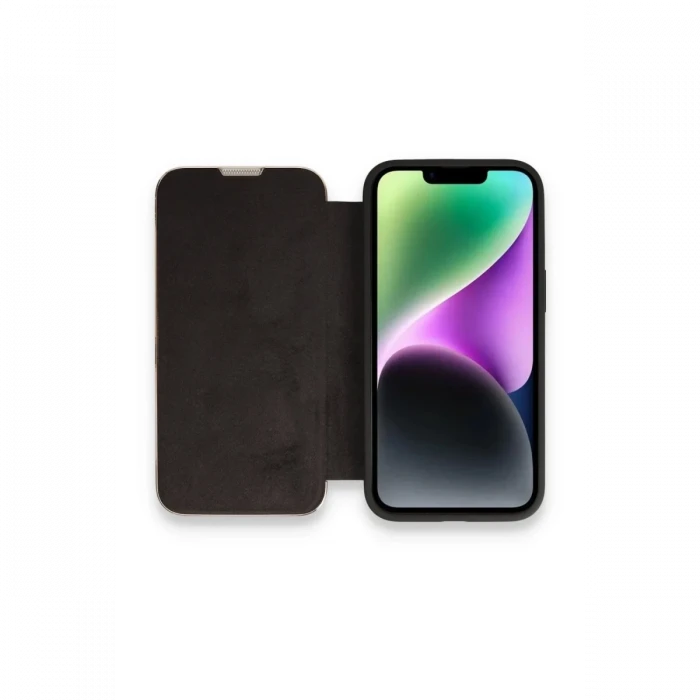 Apple iPhone 14 Pro Kılıf Dolpin Kapaklı - Siyah