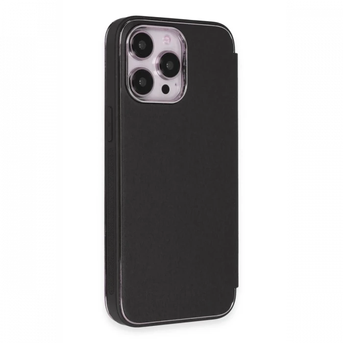 Apple iPhone 14 Pro Kılıf Dolpin Kapaklı - Siyah