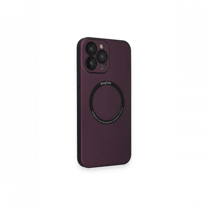 Apple iPhone 14 Pro Kılıf Jack Magneticsafe Lens Silikon - Mürdüm