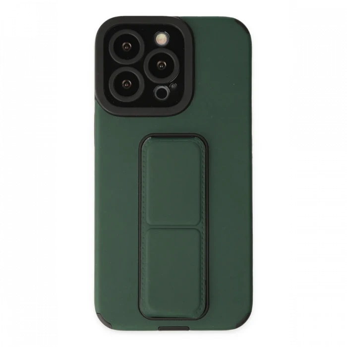 Apple iPhone 14 Pro Kılıf Mega Standlı Silikon - Yeşil
