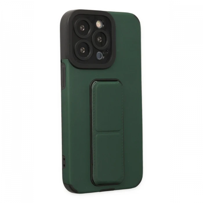 Apple iPhone 14 Pro Kılıf Mega Standlı Silikon - Yeşil