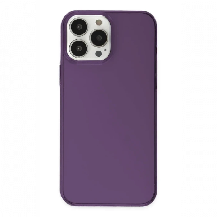 Apple iPhone 14 Pro Kılıf Pc Sert Şeffaf Kapak - Mor