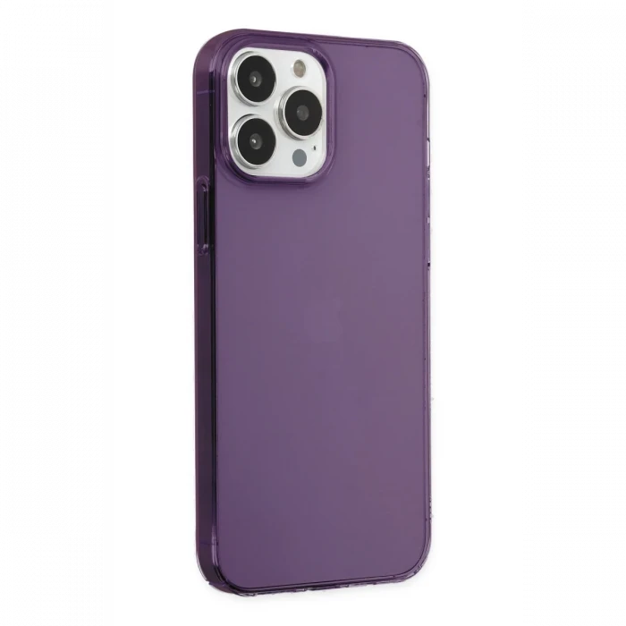 Apple iPhone 14 Pro Kılıf Pc Sert Şeffaf Kapak - Mor